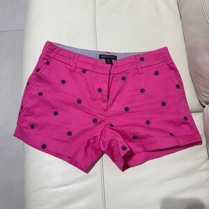 British Khaki Pink Embroidered Women's Shorts